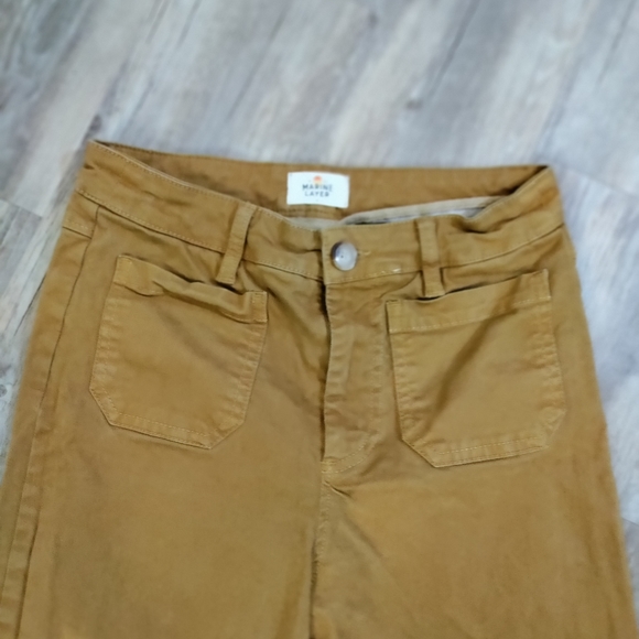 MARINE LAYER Women's Pants Wide Leg Pockets Cotton Blend Stretch Mid Rise.Size 4 - Picture 6 of 7